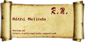 Réthi Melinda névjegykártya